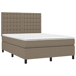 Avis Maison Chic Lit Adulte - Lit simple Lit à sommier tapissier avec matelas moelleux - Meuble de Chambre - Taupe 140x200 cm Tissu -MN82488