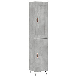 vidaXL Buffet haut Gris béton 34,5x34x180 cm Bois d'ingénierie