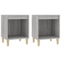 Maison Chic Lot de 2 Tables de chevet,Table de nuit,Table d'appoint pour salon Sonoma gris 40x35x50 cm -MN83510