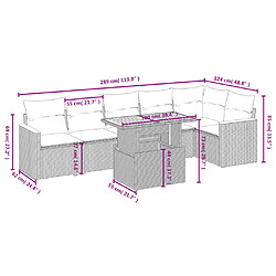 Avis vidaXL Salon de jardin avec coussins 7 pcs gris résine tressée