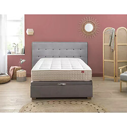 Ensemble Lit Coffre Epeda HERCULE 2 en 1 - Velours Gris Souris 160x200 