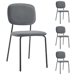 But Lot de 4 chaises VIVI velours gris