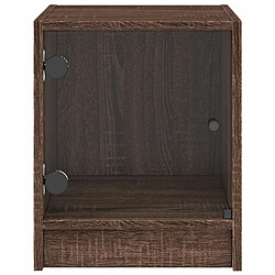 Acheter Maison Chic Table de chevet | Table de nuit avec porte en verre chêne marron 35x37x42 cm -GKD92627