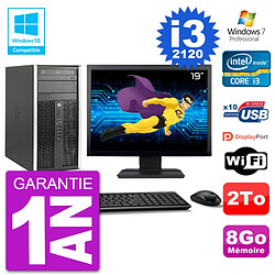 PC HP 6300 MT Ecran 19" Core i3-2120 RAM 8Go Disque 2To Graveur DVD Wifi W7 · Occasion 