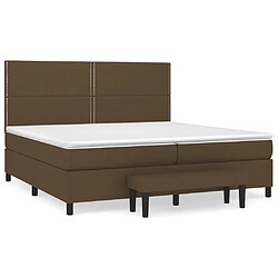 vidaXL Sommier à lattes de lit avec matelas Marron foncé 200x200 cm