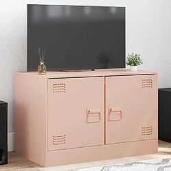 vidaXL Meuble TV rose 67x39x44 cm acier