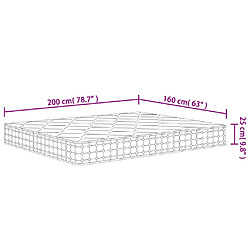 vidaXL Matelas à ressorts ensachés dureté moyenne 160x200 cm pas cher