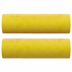 Acheter vidaXL Canapé 2 places avec oreillers décoratifs jaune 140 cm velours