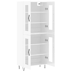 Avis vidaXL Buffet haut Blanc brillant 69,5x34x180 cm Bois d'ingénierie