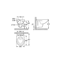 Grohe - WC suspendu blanc sortie horizontale Bau Céramique - 39427000