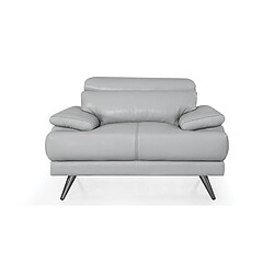 La Maison Du Canapé Fauteuil cuir Design LENA Gris