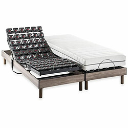 DEKO DREAM Ensemble matelas + sommier relaxation électrique- 2 x 80 x 200 cm - Matelas ressorts ensachés