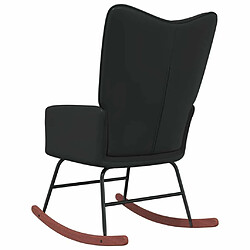 Acheter Maison Chic Chaise à bascule | Fauteuil Relax, design moderne Noir Velours et PVC -GKD87421