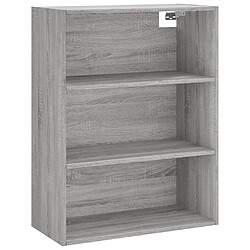 Acheter vidaXL Buffet haut Sonoma gris 69,5x34x180 cm Bois d'ingénierie