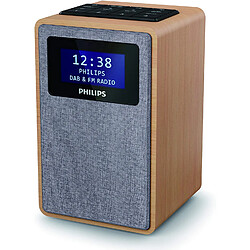 Philips radio réveil FM dab dab+ avec double alarme noir gris marron 