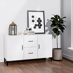 Maison Chic Buffet,Meuble de Rangement,commode pour salon,Cuisine blanc brillant 100x36x60 cm bois d'ingénierie -MN44731