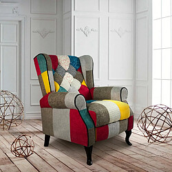 Ahd Amazing Home Design Fauteuil relax inclinable bergère patchwork au design moderne Throne