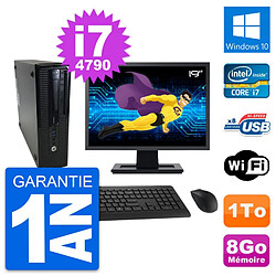 PC HP ProDesk 400 G1 SFF Ecran 19" i7-4790 RAM 8Go Disque 1To Windows 10 Wifi - Occasion