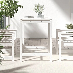 Avis Maison Chic Table de jardin | Table d'extérieur blanc 82,5x82,5x110 cm bois massif de pin -GKD80171