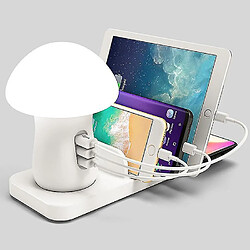 Avis Universal Station de chargement de lampe à champignon, 3 ports USB et 1 port de chargeur sans fil