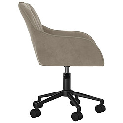 Acheter vidaXL Chaises pivotantes à manger lot de 2 Gris clair Velours