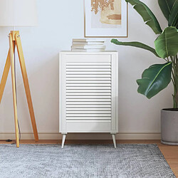 vidaXL Porte d'armoire à persiennes blanc 69x49,4cm bois de pin massif