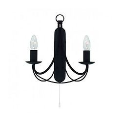 Searchlight Applique murale Maypole Noir 2 ampoules 31cm Coloris : NoirNombre d'ampoules : 2Type d'ampoule : E14Puissance Max en Watts (W) : 60Ampoules incluses : NonIP20Classe de protection : 1Hauteur en Cm : 31Largeur e