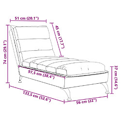 vidaXL Chaise longue avec coussins crème tissu pas cher