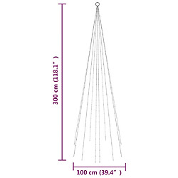 vidaXL Sapin de Noël sur mât de drapeau 310 LED Colorées 300 cm pas cher