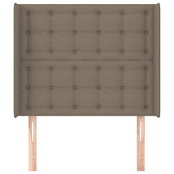 Avis Maison Chic Tête de lit scandinave avec oreilles,meuble de chambre Taupe 83x16x118/128 cm Tissu -MN28754