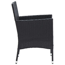 Maison Chic Lot de 4 Chaises de salle à manger de jardin - Fauteuil d'extérieur Résine tressée Noir -MN44008 pas cher