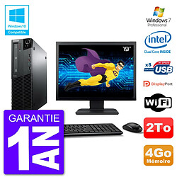 PC Lenovo M82 SFF Ecran 19" G640 RAM 4Go Disque 2To Graveur DVD Wifi W7 · Occasion 