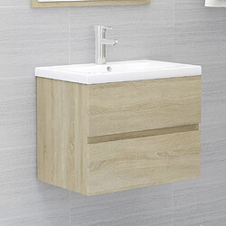 vidaXL Armoire d'évier lavabo intégré chêne sonoma bois d'ingénierie 