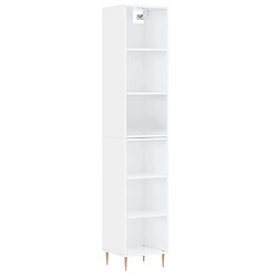 Maison Chic Buffet,Meuble de Rangement,commode pour salon,Cuisine Blanc brillant 34,5x32,5x180 cm Bois d'ingénierie -MN62784