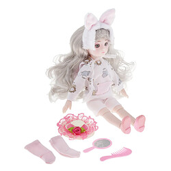 Poupée Princesse Fille En Plastique De 28 Cm Avec Vêtements Jouets Ensemble Oreille De Lapin Rose Ensemble pas cher