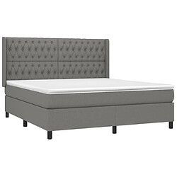 Avis vidaXL Sommier à lattes de lit matelas LED Gris foncé 180x200 cm Tissu