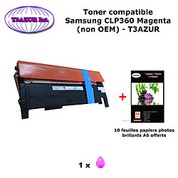 Toner générique CLP-360 M pour Samsung CLX 3300 3302 3303FW 3304 3305FN 3307FW Magenta imprimante+ 10f A6 brillantes -T3AZUR 