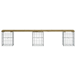 Avis Maison Chic Banc de jardin | Banquette de jardin | Chaise Relax design gabion 203x31x42 cm bois de pin imprégné -MN51124