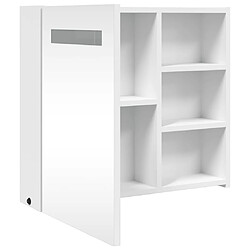 Maison Chic Armoire de salle de bain,Meuble de rangement,Meuble haut à miroir avec LED blanc 60x13x52 cm -GKD644115 pas cher