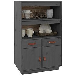 Avis vidaXL Buffet haut Gris 67x40x108,5 cm Bois massif de pin