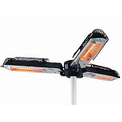 Sunred Chauffage pour parasol 2000 W Halogène Noir et argenté PH10