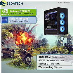 Sedatech PC Gamer • Intel i9-11900KF • RTX4070 • 32Go RAM • 1To SSD M.2 • sans OS