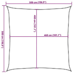 vidaXL Voile d'ombrage sable 5x5 m 100 % polyester oxford pas cher