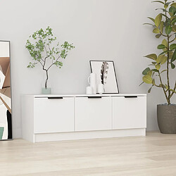 Maison Chic Meuble TV scandinave - Banc TV pour salon Blanc 102x35x36,5 cm Bois d'ingénierie -MN52921