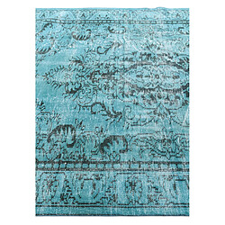 Vidal Tapis de laine 279x180 turquoise Ultra Vintage pas cher