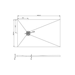 Acheter Vente-Unique Receveur à carreler en polystyrène extrudé re-découplable - 140 x 90 x 4 cm - DELOS