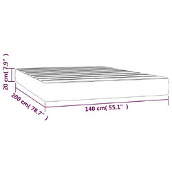 vidaXL Matelas de lit à ressorts ensachés Rose 140x200x20 cm Velours pas cher