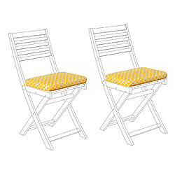 Beliani Lot de 2 coussins jaunes pour chaises FIJI