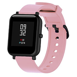 Wewoo Bracelet pour montre connectée Dragonne Sport en silicone brillant Huami Amazfit Bip Lite version 20 mm rose 