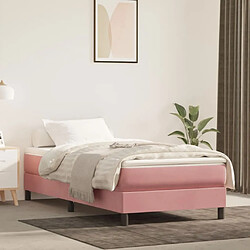 vidaXL Matelas de lit à ressorts ensachés rose 80x220x20 cm velours 